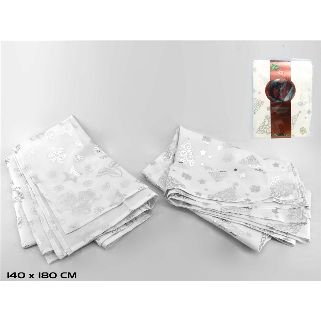 MANTEL BCO/PLATA 140X180 90560