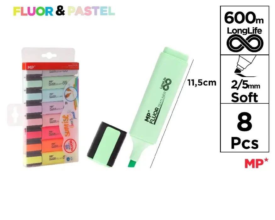 MARCADOR TEXTILINER SUNRISE 8UDS 9032500
