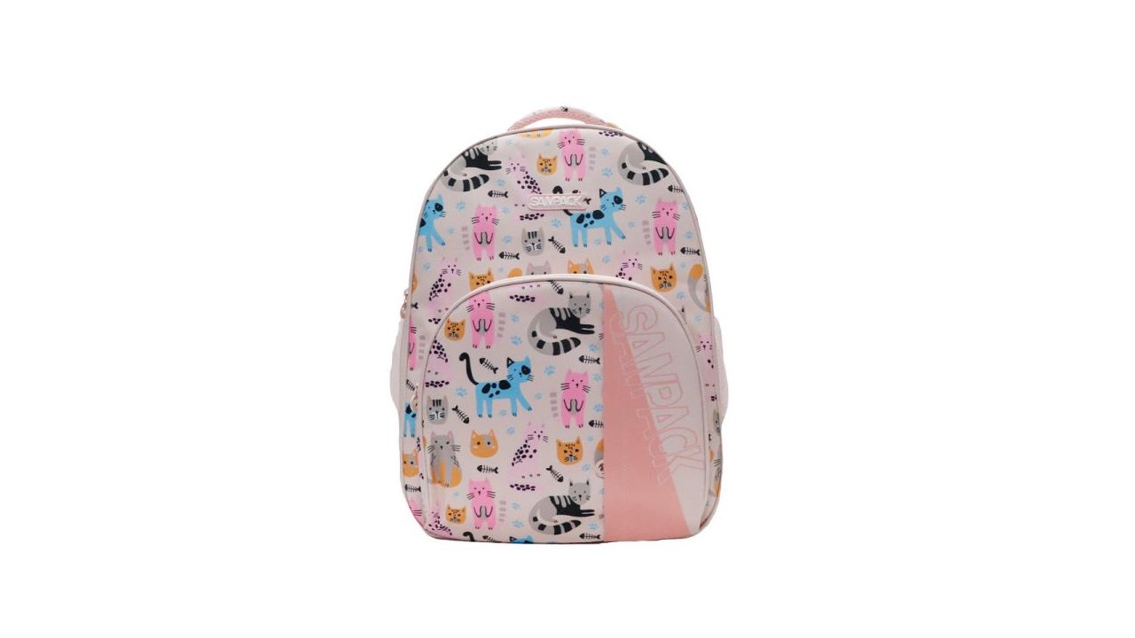 MOCHILA ESCOLAR 45CM ROSA GATOS 9239500