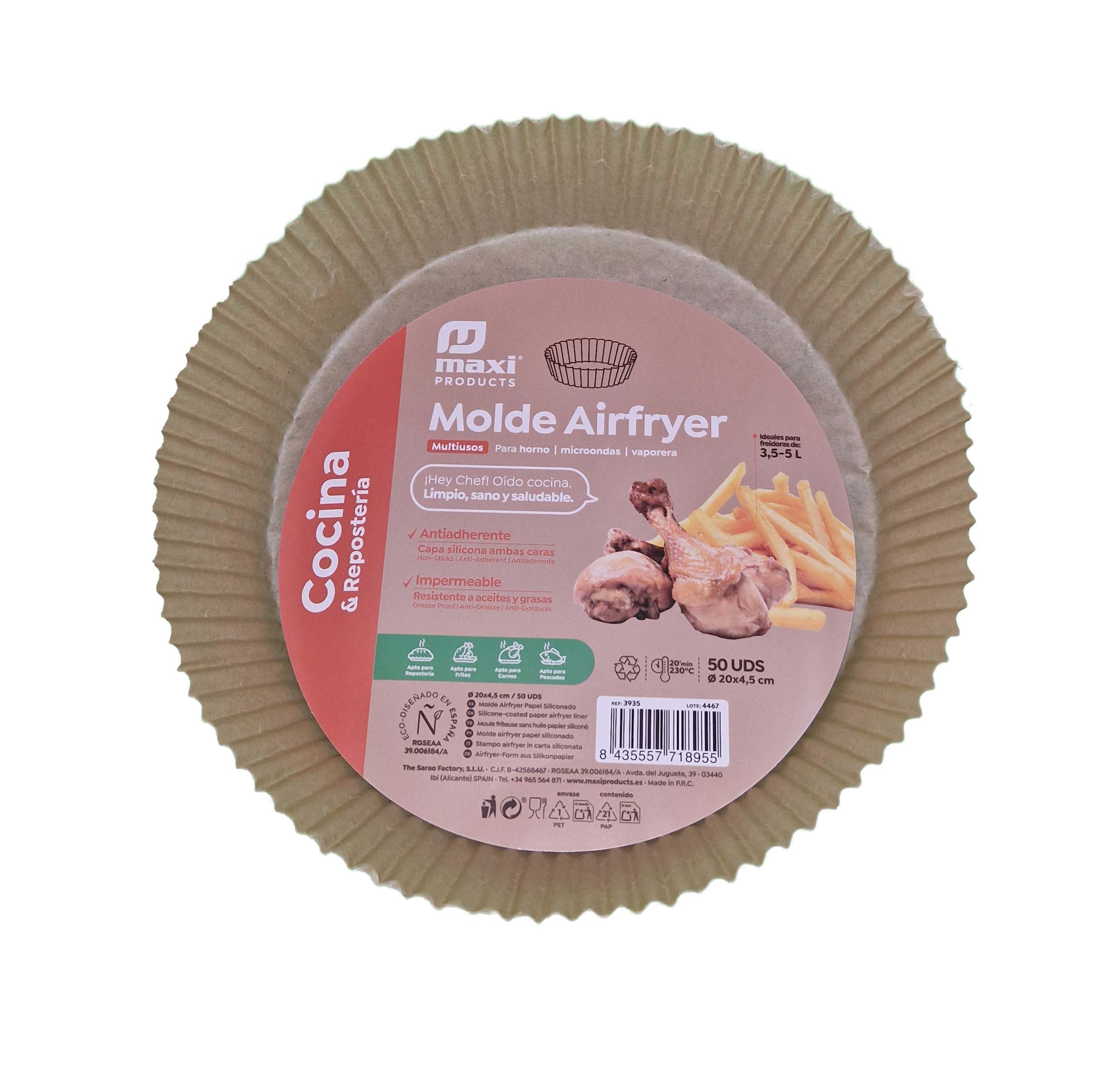 MOLDE AIRFRYER PAPEL 20X4.5CM 50UD 90210