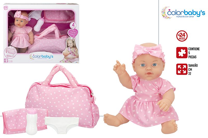 MUÑECA 32CM C/BOLSO CAMBIADOR 916900K