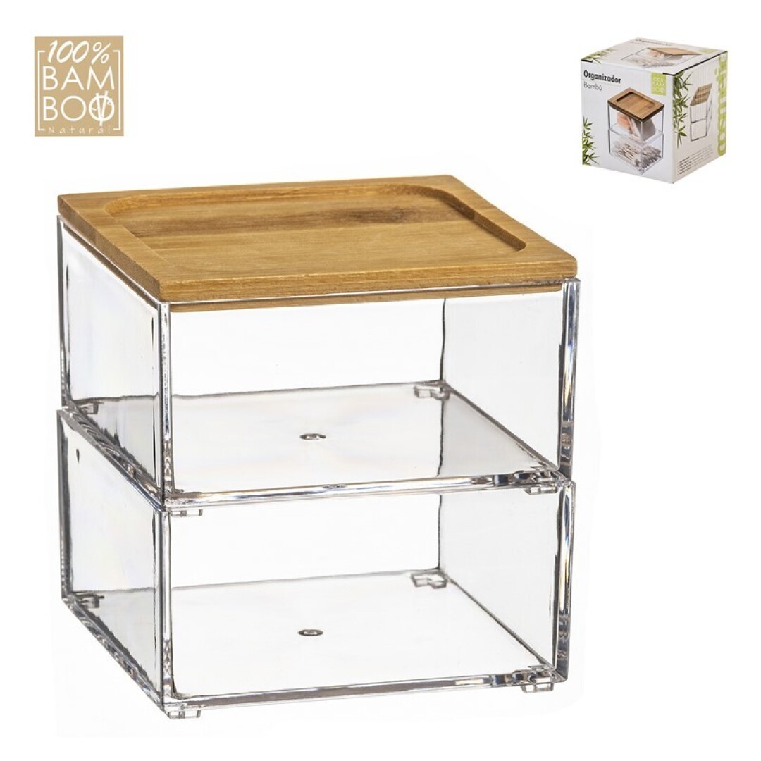 ORGANIZADOR CUADR.C/TAPA BAMBU 2DPTO 904000