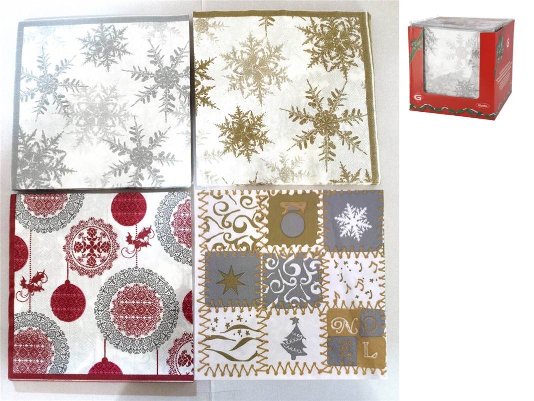 PACK 20SERVILLETAS COPOS NIEVE 33X33 900850