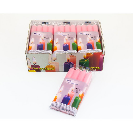 PACK 4 VELAS ROSA 90100