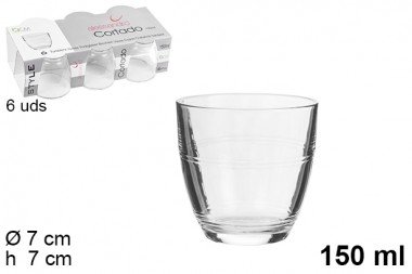 PACK 6 VASOS CORTADO 150ML 9018500