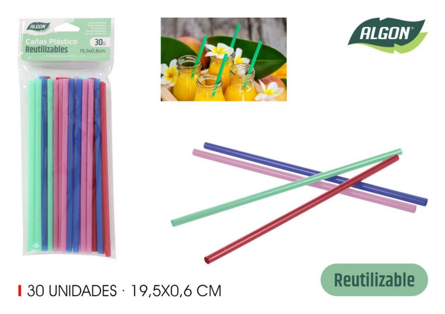 PAJITAS PLAST.REUTI.  COLOR ALGON 30PZ 905500