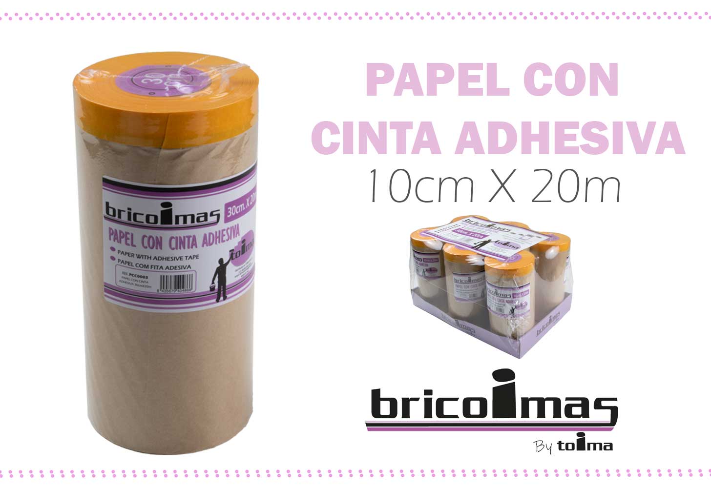 PAPEL C/CINTA ADH. 10X20CM 900900