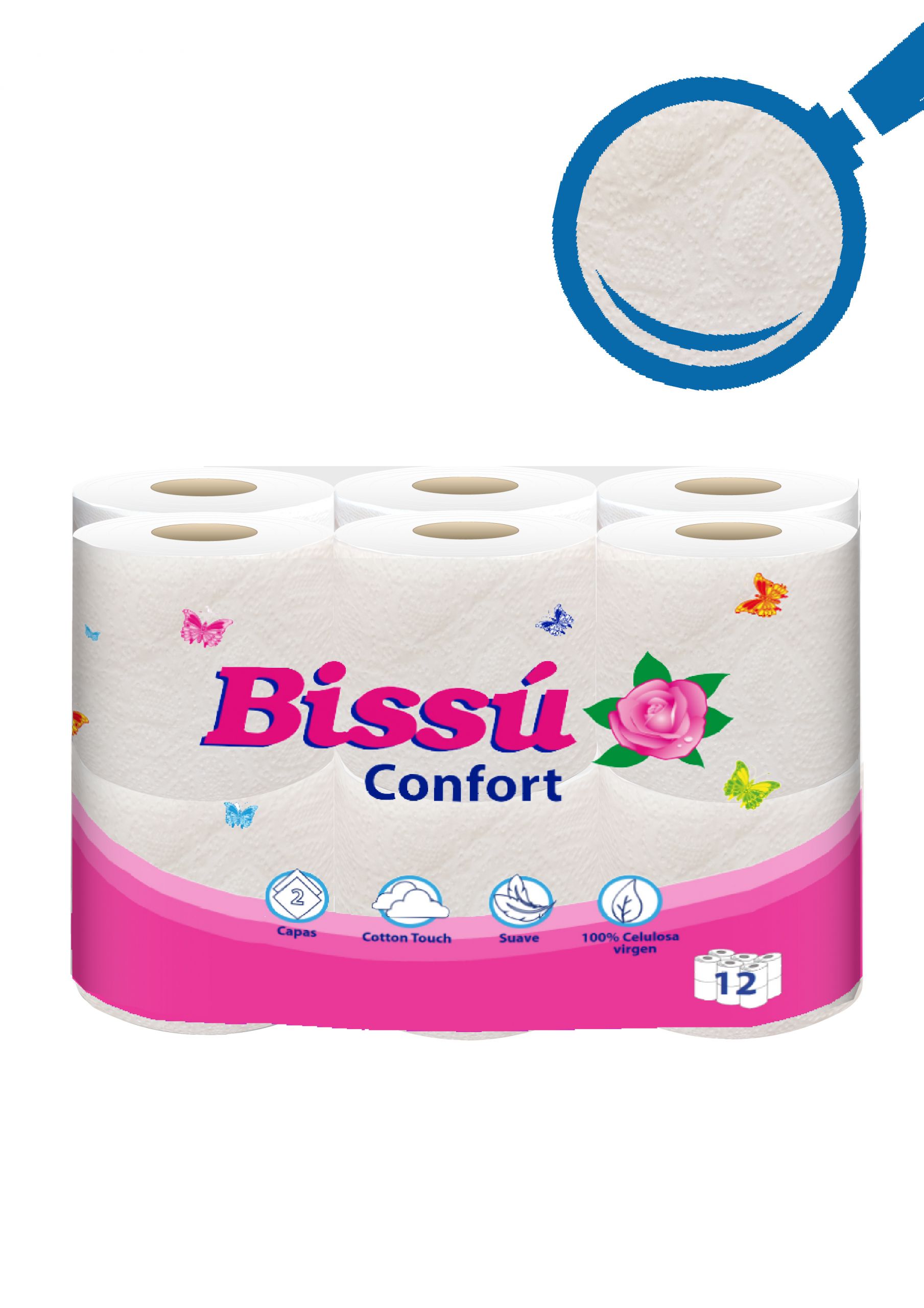 PAPEL HIGIENICO BISSU CONFORT 12R 901500