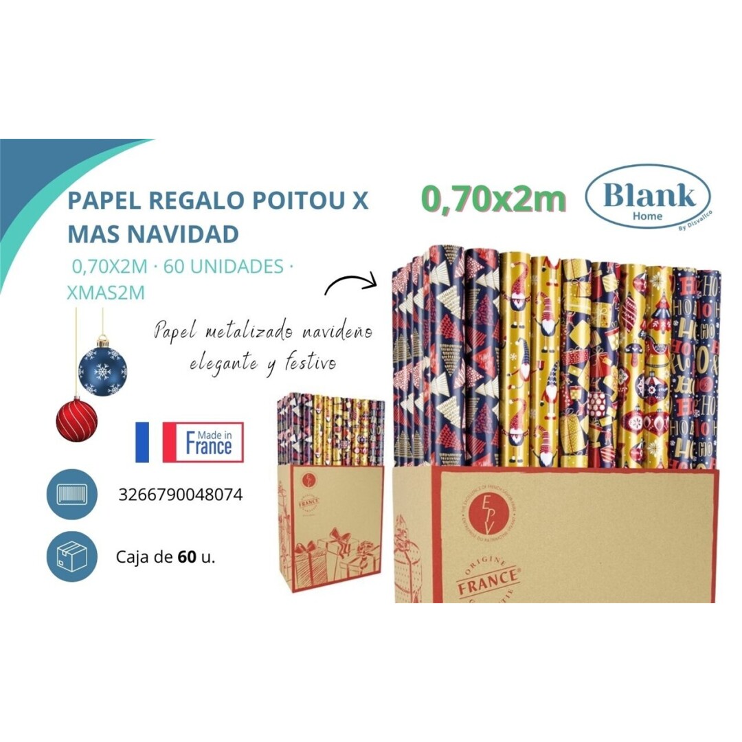 PAPEL POITOU  XMAS NAVIDAD  2MX0.70  9005500