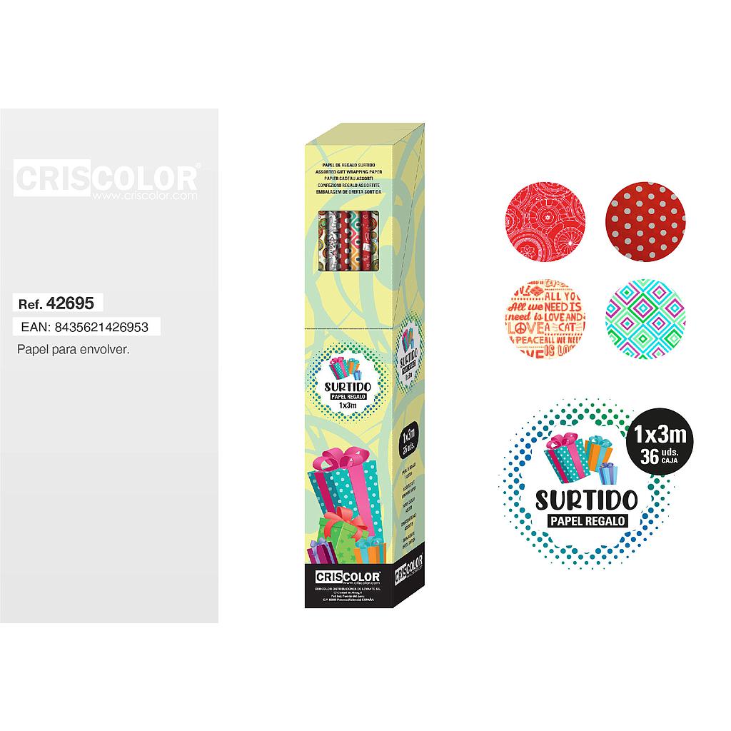PAPEL REGALO 1X3M SURTIDO 900900