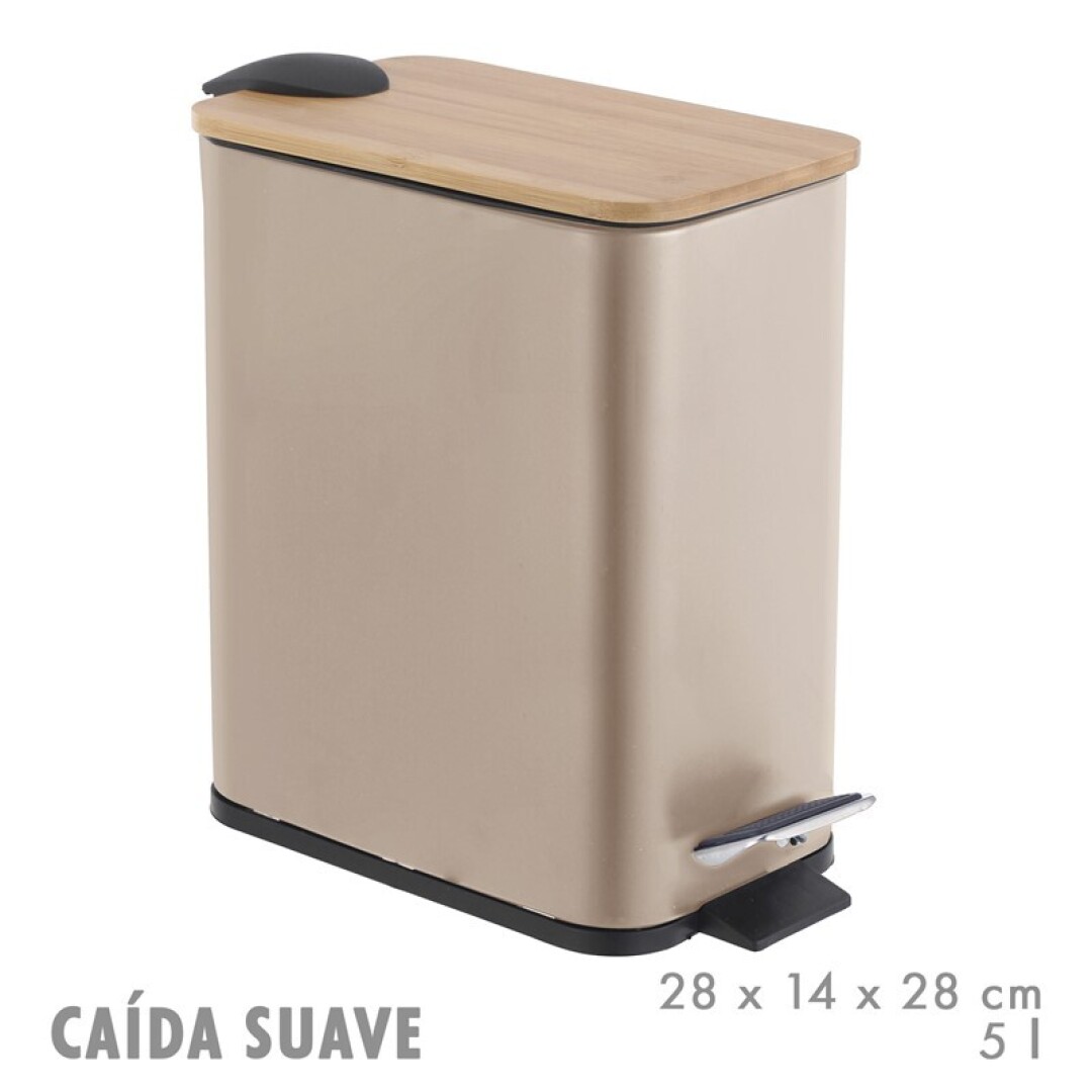 PAPELERA 5L BEIGE T/BAMBU 913400