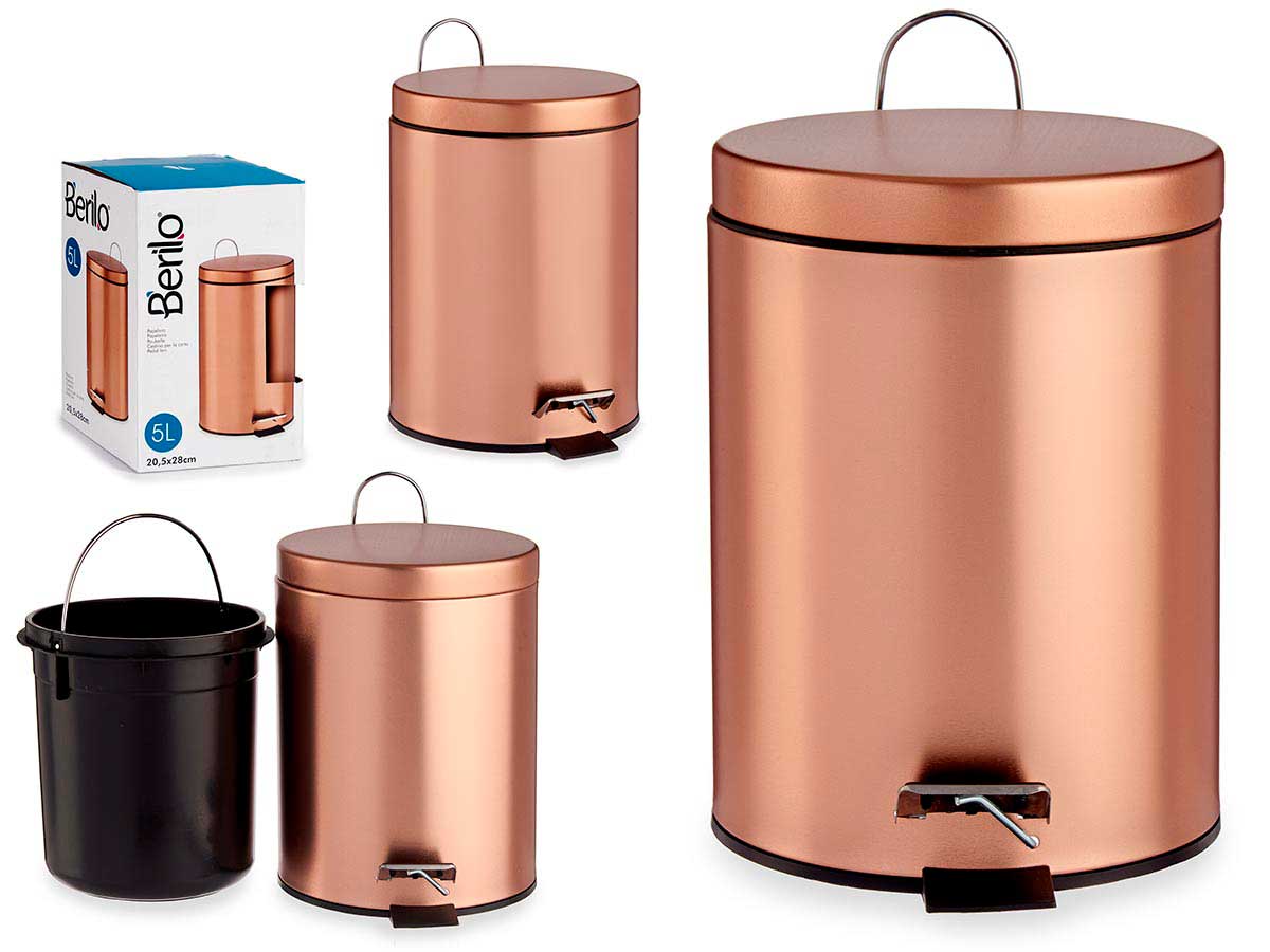 PAPELERA PEDAL 5L COBRE 9109500