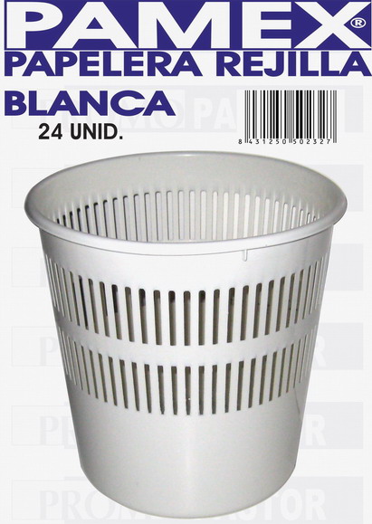 PAPELERA REJILLA BLANCA 90100