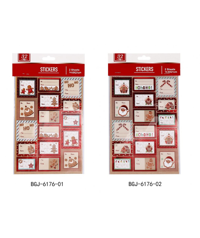 PEGATINA NAVIDAD BISCUIT 32PCS 9005500