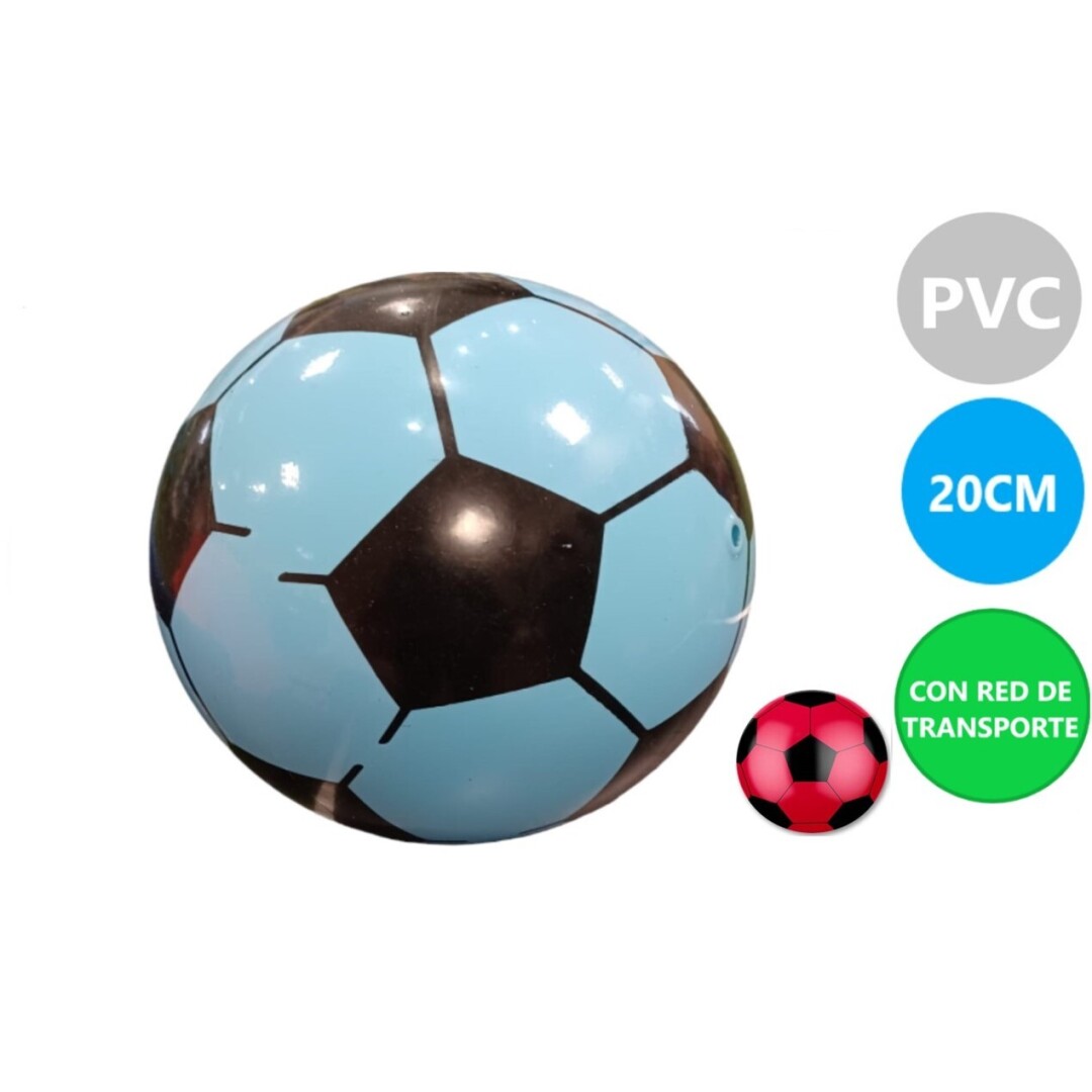 PELOTA FUTBOL ROJO/AZUL 20CM 902400