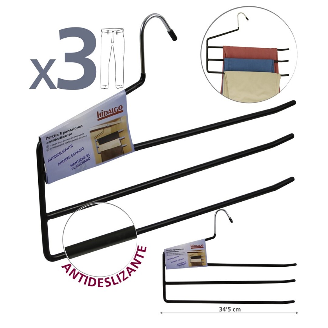PERCHA 3 PANTALONES ANTIDESL 9012000