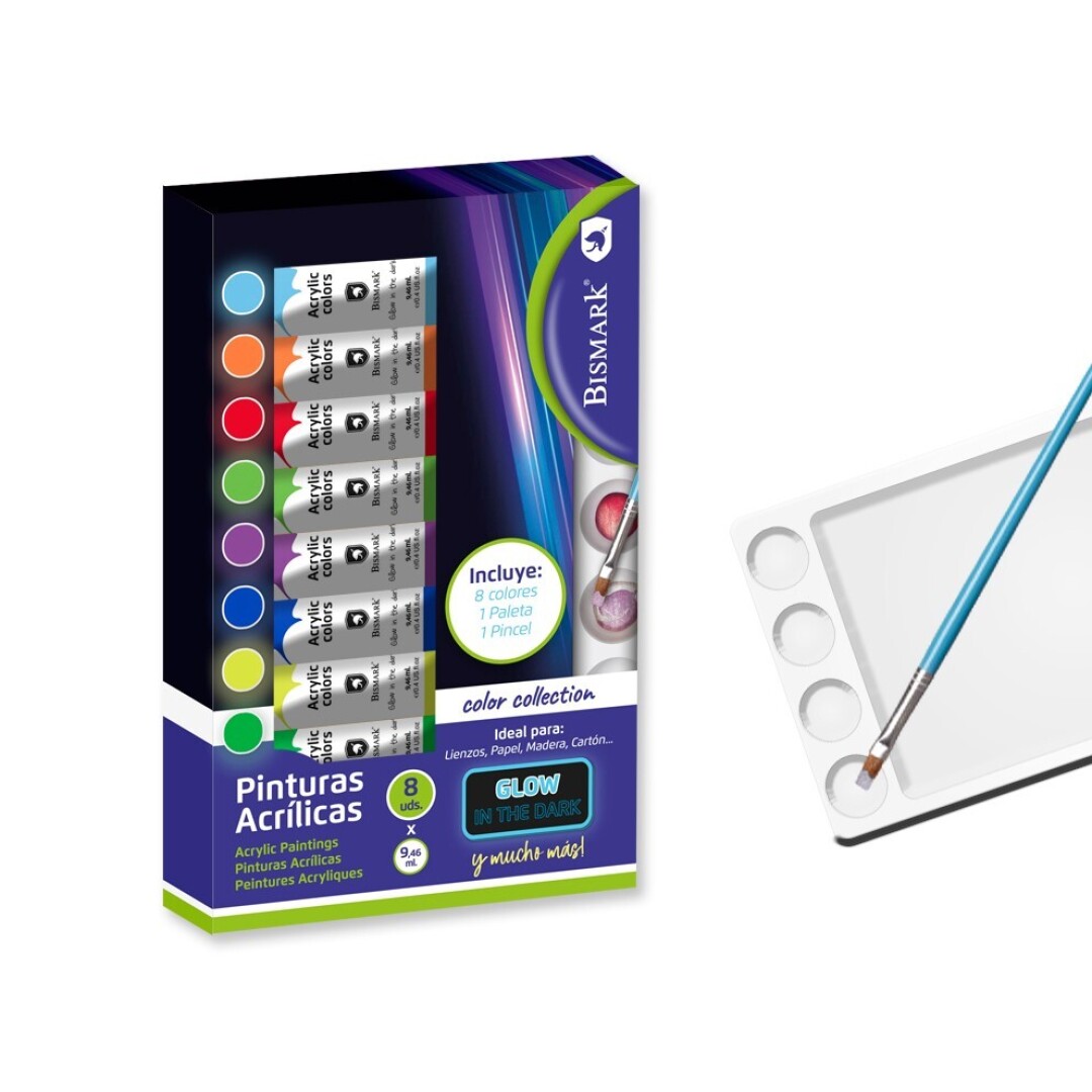 PINTURAS ACRILICAS GLOW 8UD 9038000