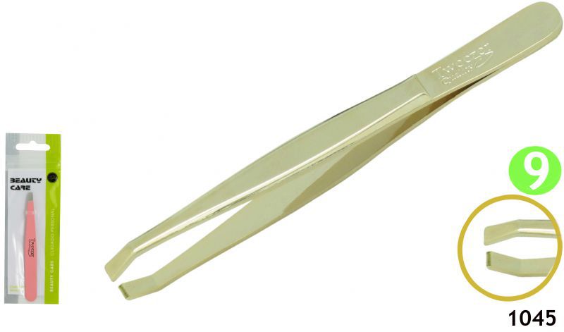 PINZA DEPILAR DORADA 9CM   9009000