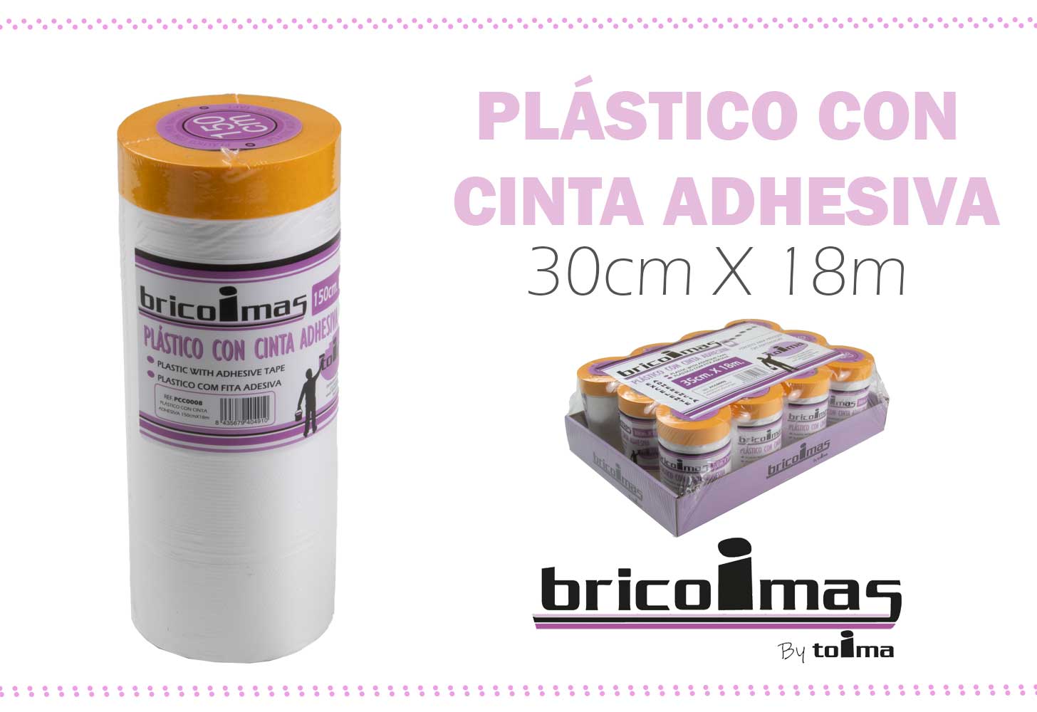 PLASTICO C/CINTA ADH 30CMX18M 900800