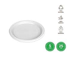PLATO LLANO BLANCO 25CM 5U 900500