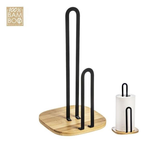 PORTARROLLO PAPEL COCINA MET/BAMBU 31CM 904700