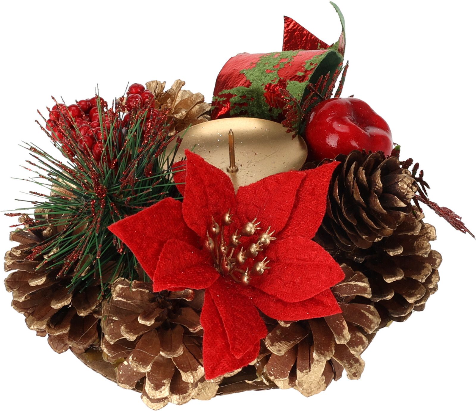 PORTAVELA 15CM PIÑAS/POINSETA 9056500
