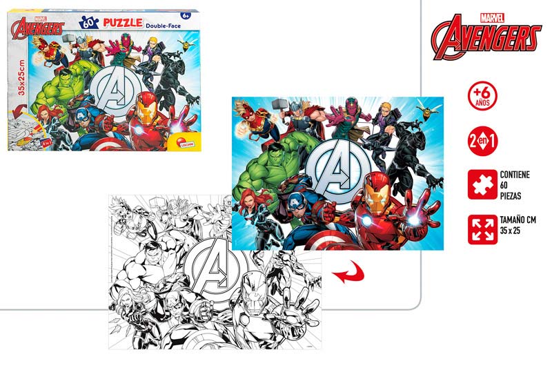 PUZZLE DOBLE CARA AVENGERS 60PZ 9035500