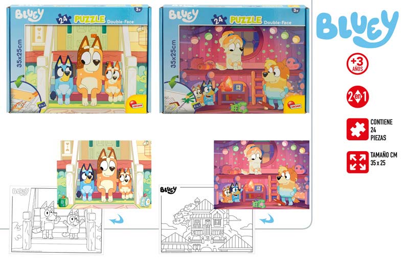 PUZZLE DOBLE CARA BLUEY 24PZ 903800