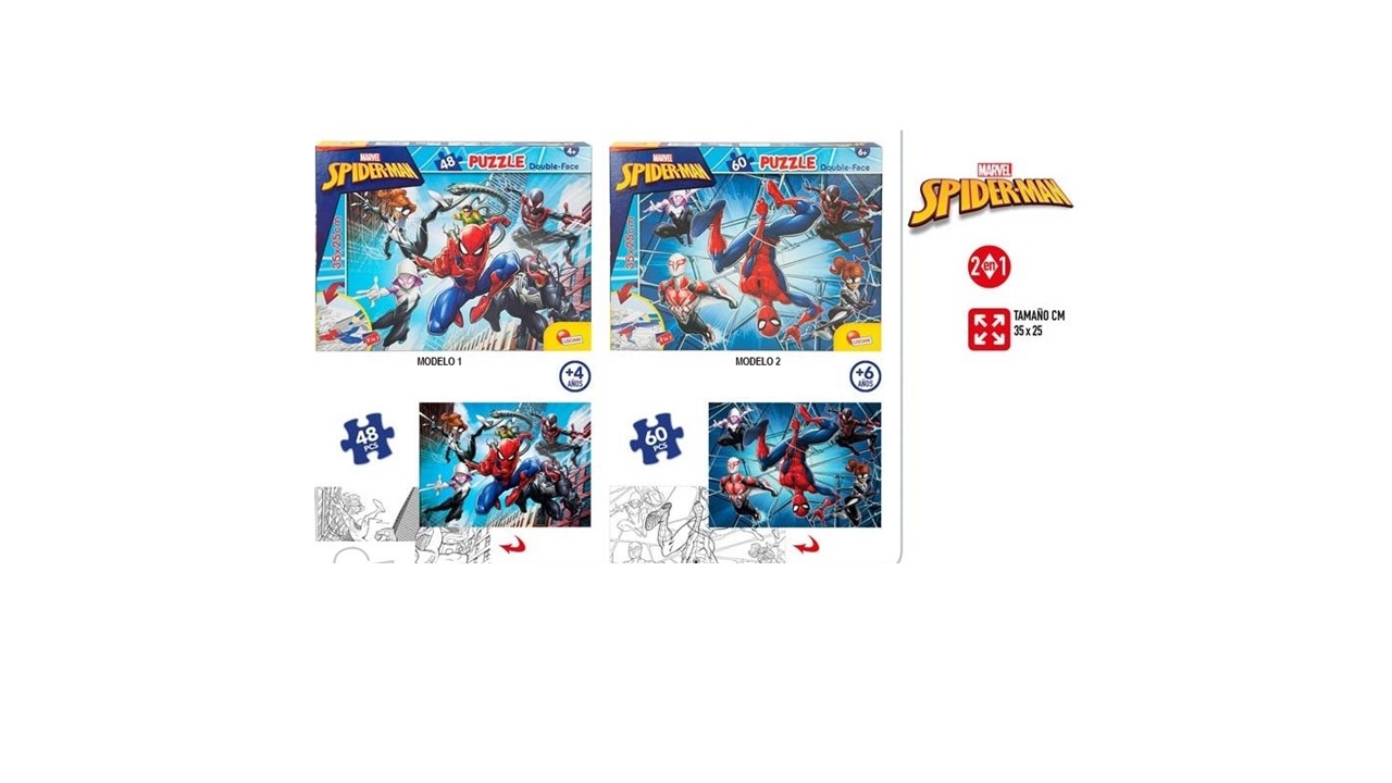 PUZZLE DOBLE CARA SPIDERMAN 48PZ 903800