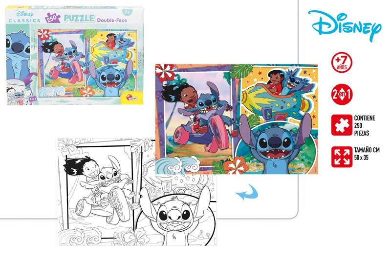 PUZZLE DOBLE CARA STITCH 250PC +7A 904800