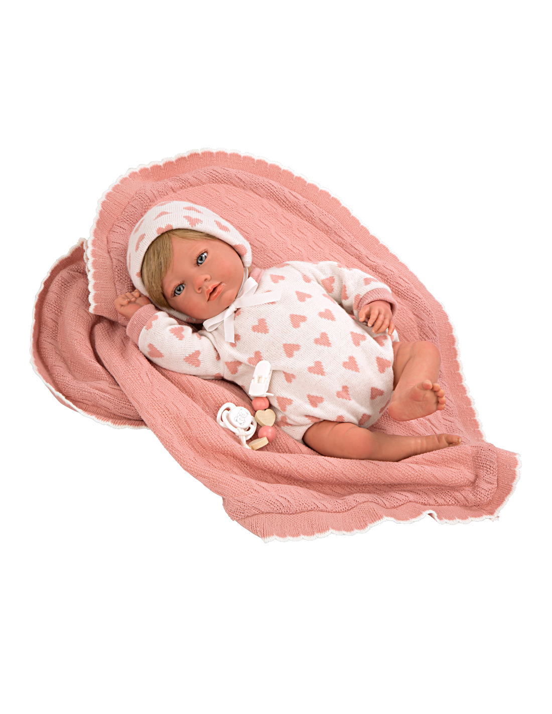 REBORN 40CM CRISTINA ROSA C/MANTA PELO 9714000