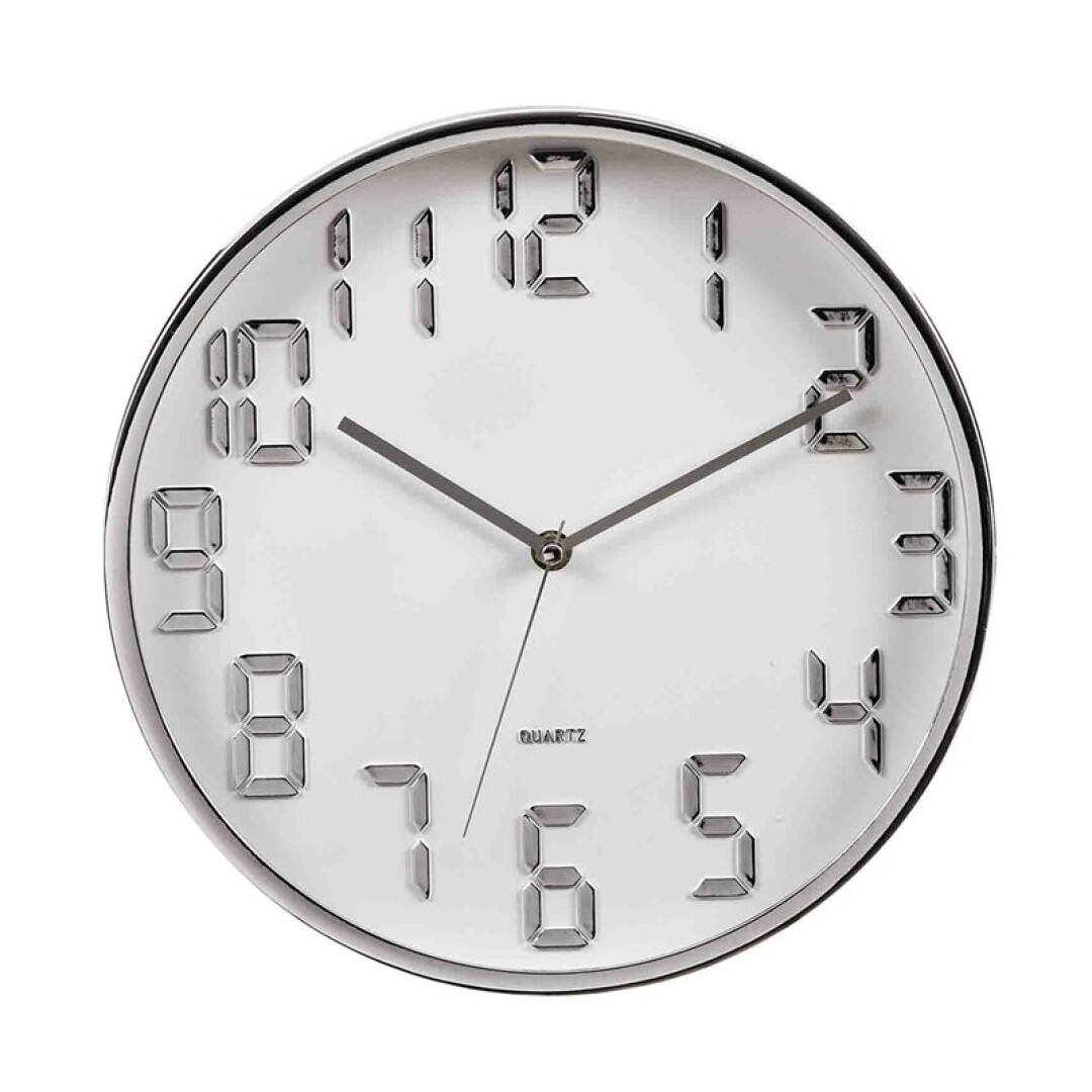 RELOJ PARED BCO/NGO 30CM 9062500