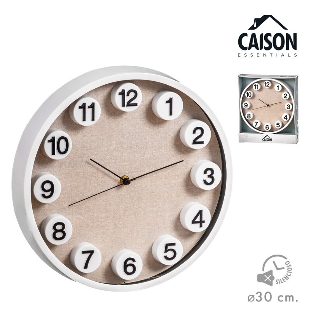 RELOJ PARED BEIGE 30.5CM 9062500