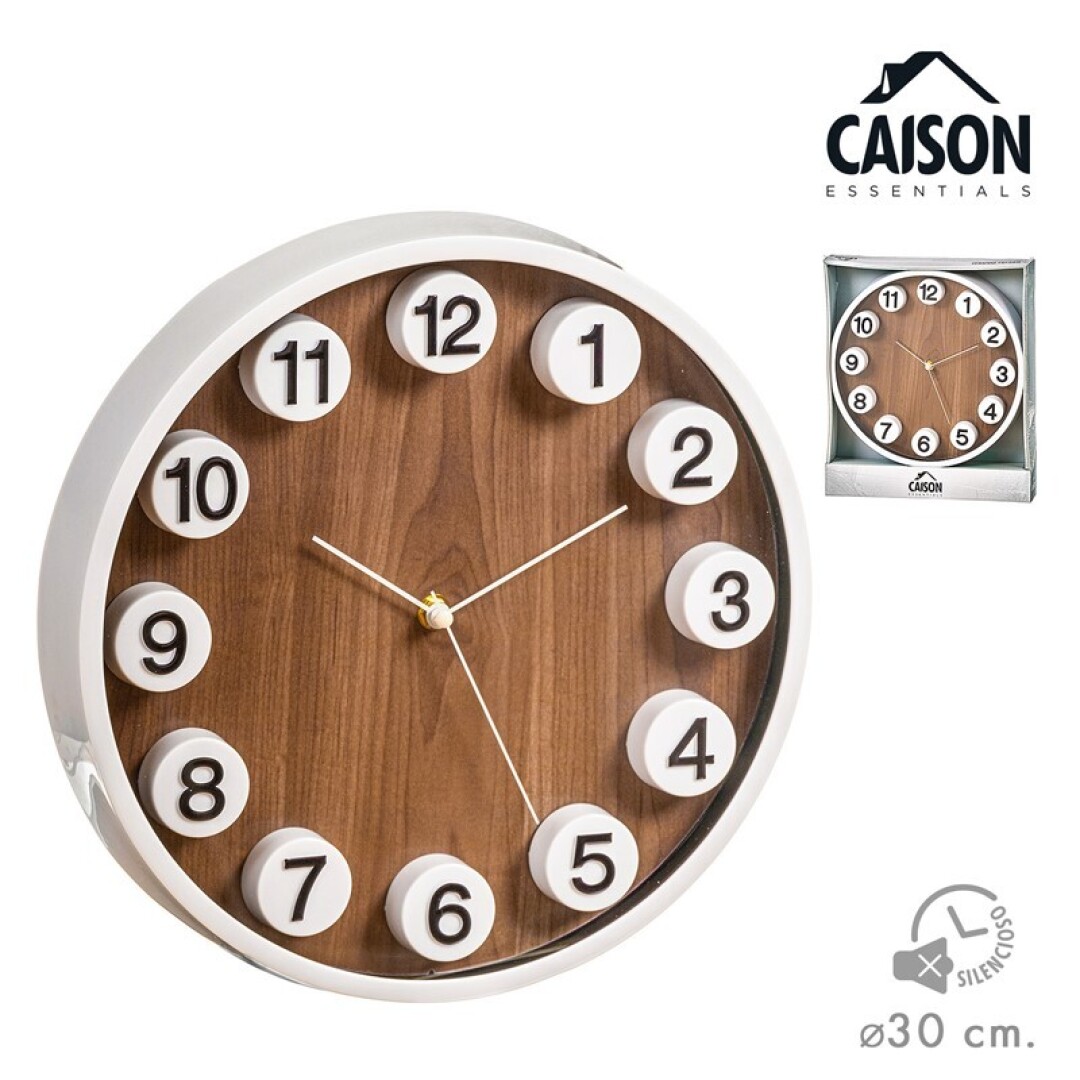 RELOJ PARED MADERA 30.5CM 9062500