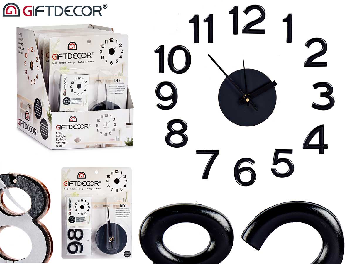 RELOJ PARED PEGATINA NUMERO NGRO 9109500