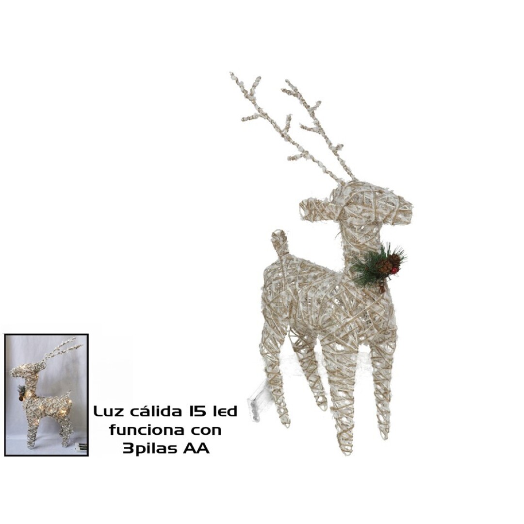 RENO DECORADO 15LED CALIDO 45CM 913200