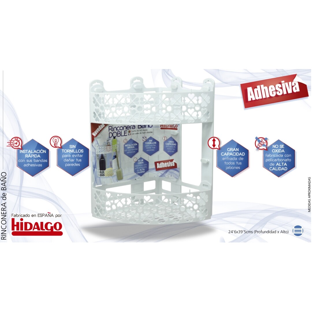 RINCONERA BAÑO DOBLE PLAST BCO  9098000