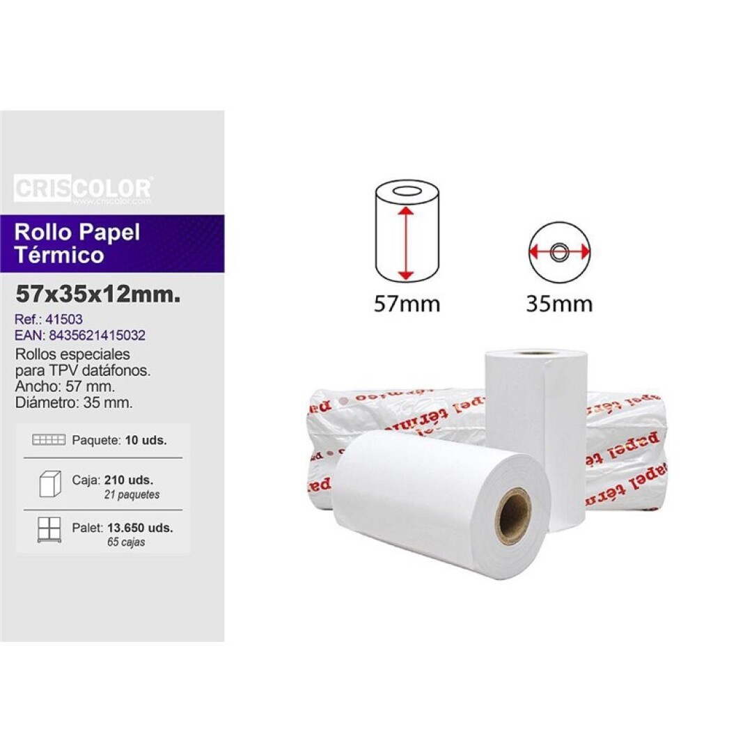 ROLLO TERMICO 57X35MM 9003500