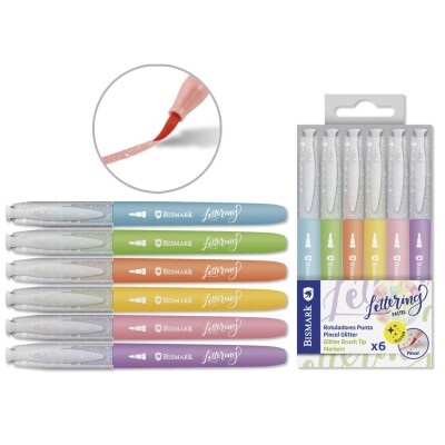 ROTULADOR GLITTER LETTERING PASTEL 6UD 9021500
