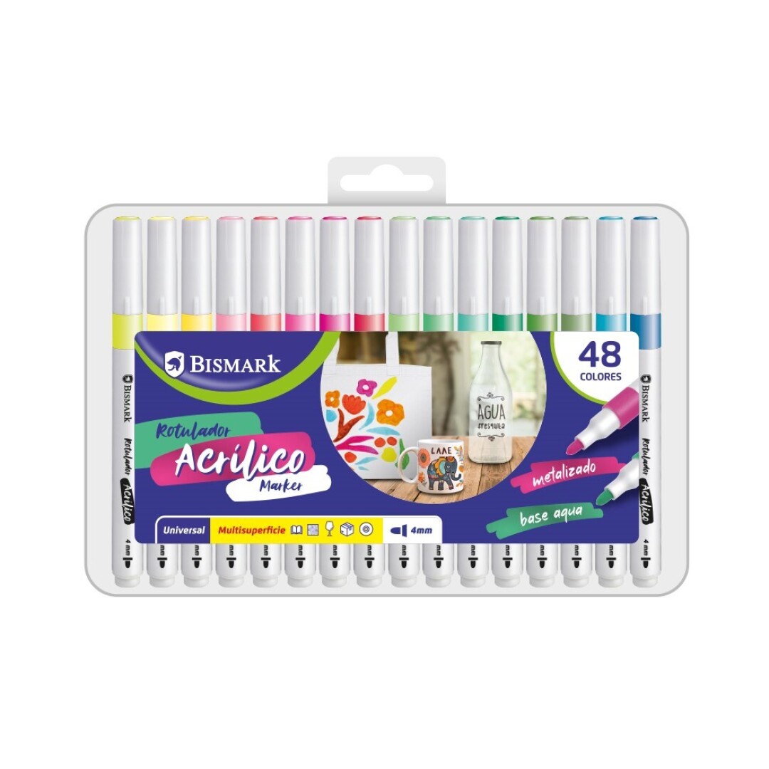 ROTULADORES ACRILICOS MET.48UDS 910300