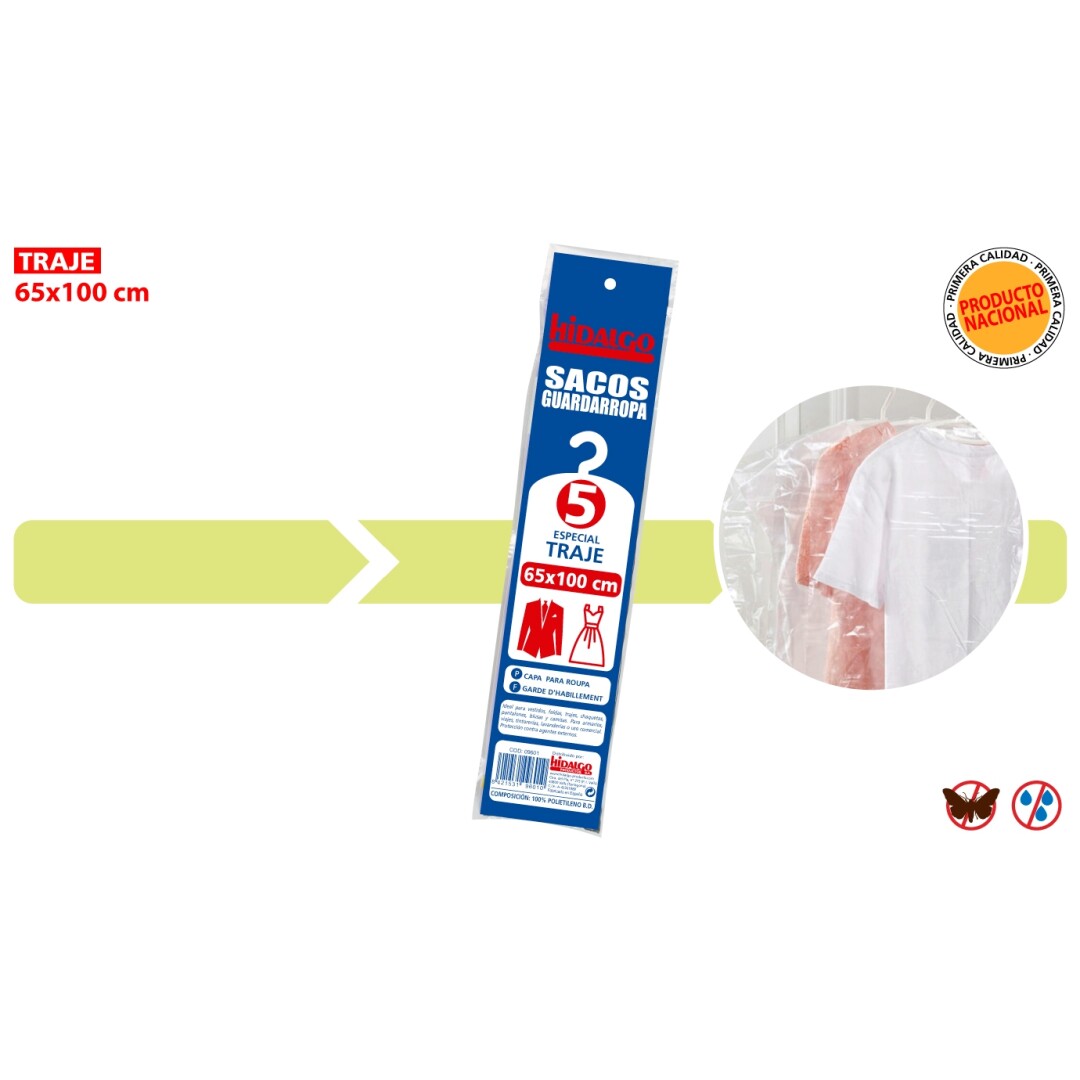 SACOS GUARDAROPA 65X100 5UD 9011500
