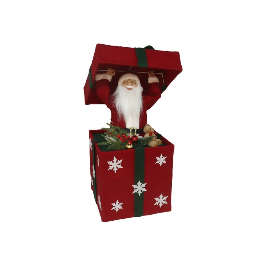 SANTA EN REGALO PLEG.20LUCES 90CM 940000