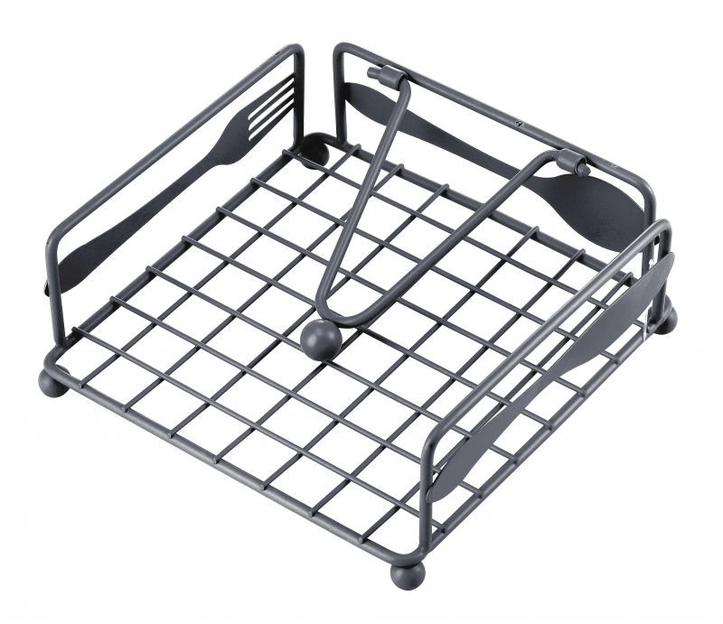 SERVILLETERO METAL 18X18 GRIS OSC 9041500