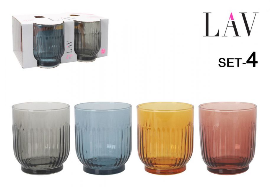 SET  4 VASOS TOKIO 330CC COLOR 904500