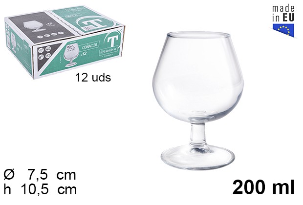 SET 12 COPAS COÑAC 200ML 9296500