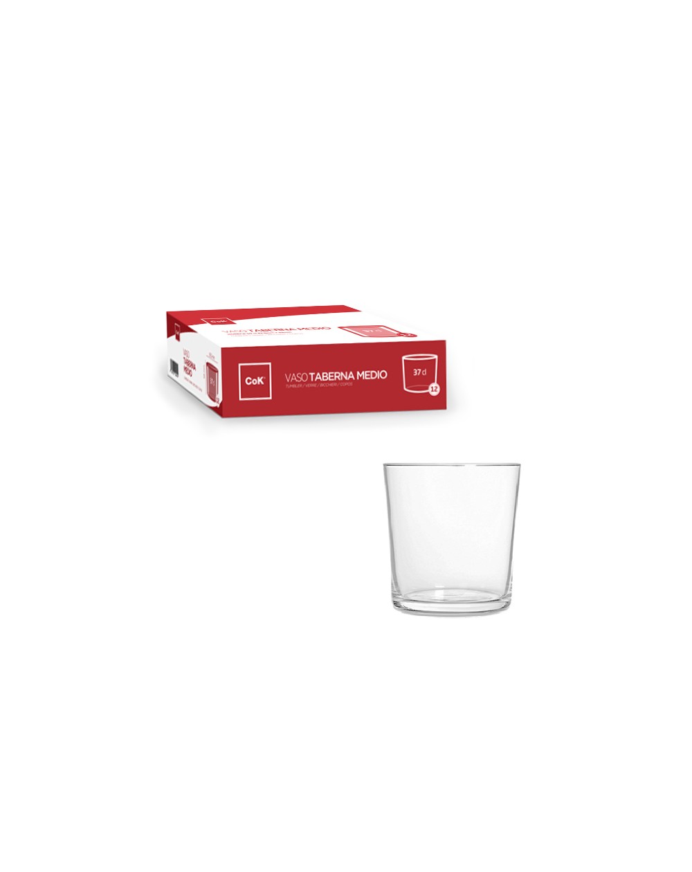 SET 12 VASOS MEDIO 37CL COK 9062500