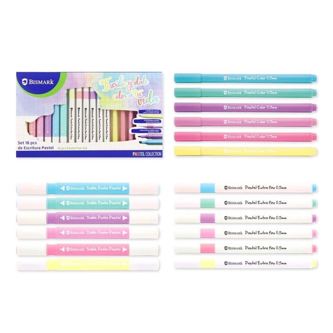 SET 18PC ESCRITURA PASTEL 906000