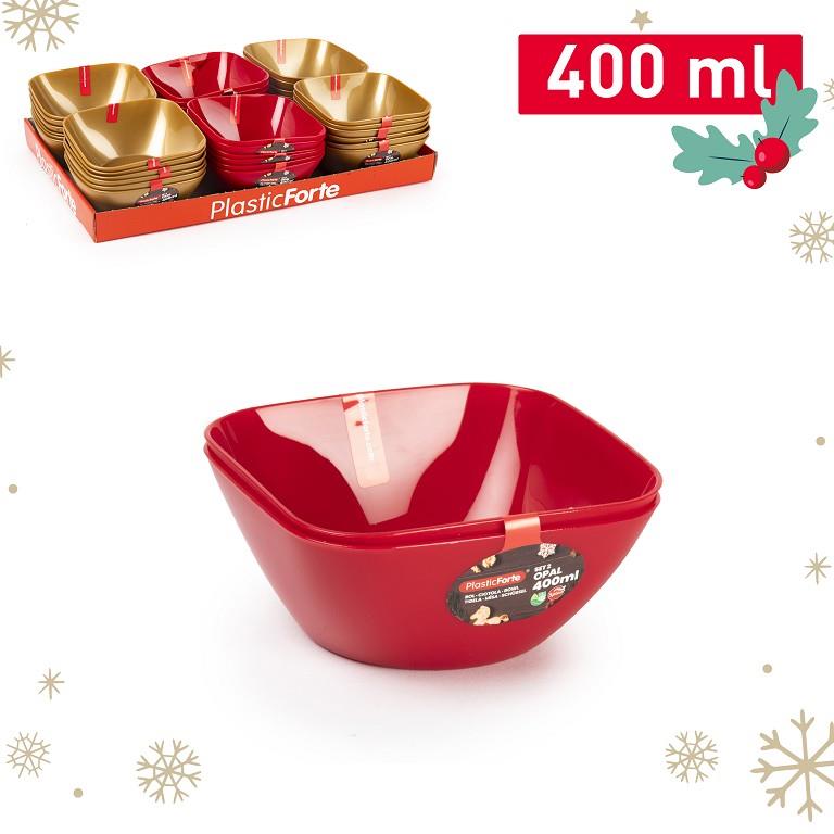 SET 2 BOL CUADRADO 400ML GO  900700