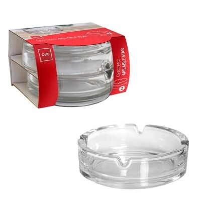 SET 2 CENICEROS APILABLE STAR 10.7CM 901100