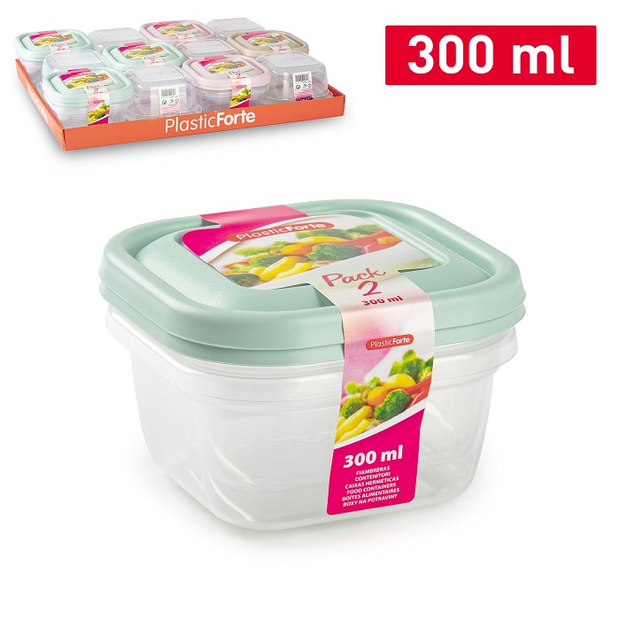 SET 2 FIAMBRERAS CUAD. 300ML 900800
